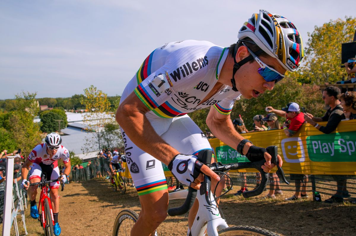 The all white Wout Van Aert (Crelan-Charles)