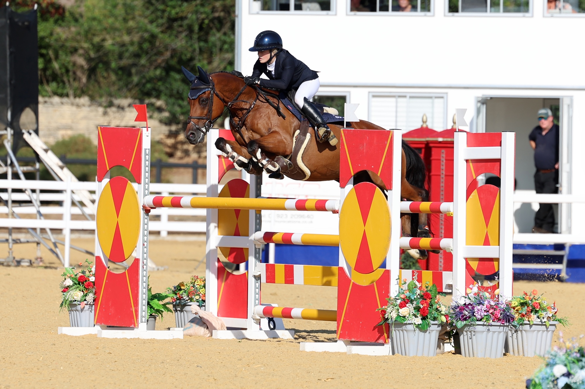 Raphaela Dawson and Maifield Another Sunrise clear an oxer