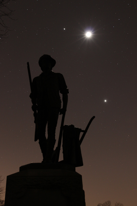 Moon, Venus and the Moon over Concord, MA