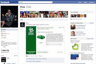 Shaq posting an offer for a Boston Celtics Power Balance bracelet during the NBA Playoffs