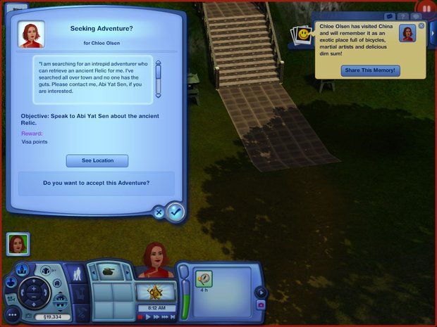 sims 3 world adventures returning home glitch