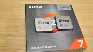 AMD Ryzen 7 5800X3D and Ryzen 7 5800X processors side-by-side showing they are identically packaged