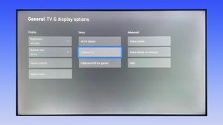 Screenshot on Xbox Series X showing the display settings menu