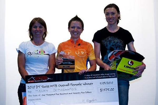 Women's overall podium: Belinda Porter - 2nd, Megan Dimozantos - 1st, Clare Lonergan - 3rd