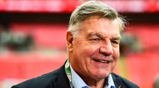 Sam Allardyce is pictured prior to the EFL Trophy final between Bolton Wanderers and Plymouth Argyle at Wembley Stadium on April 2, 2023 in London, England.
