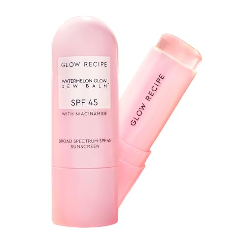 Glow Recipe Face Sunscreen Stick Spf 45 - Travel Size Roll on Korean Sunscreen With Hydrating Hyaluronic Acid &amp;amp; Niacinamide for a Dewy Glow - No White Cast (.58oz)