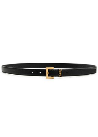 Logo Grained Leather Belt