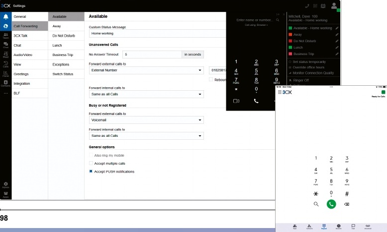 Integrated admin console of the 3CX Phone System V20