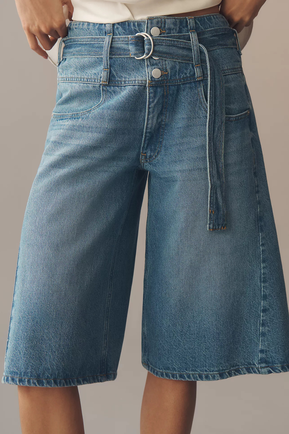 Pilcro High-Rise Culotte Denim Shorts