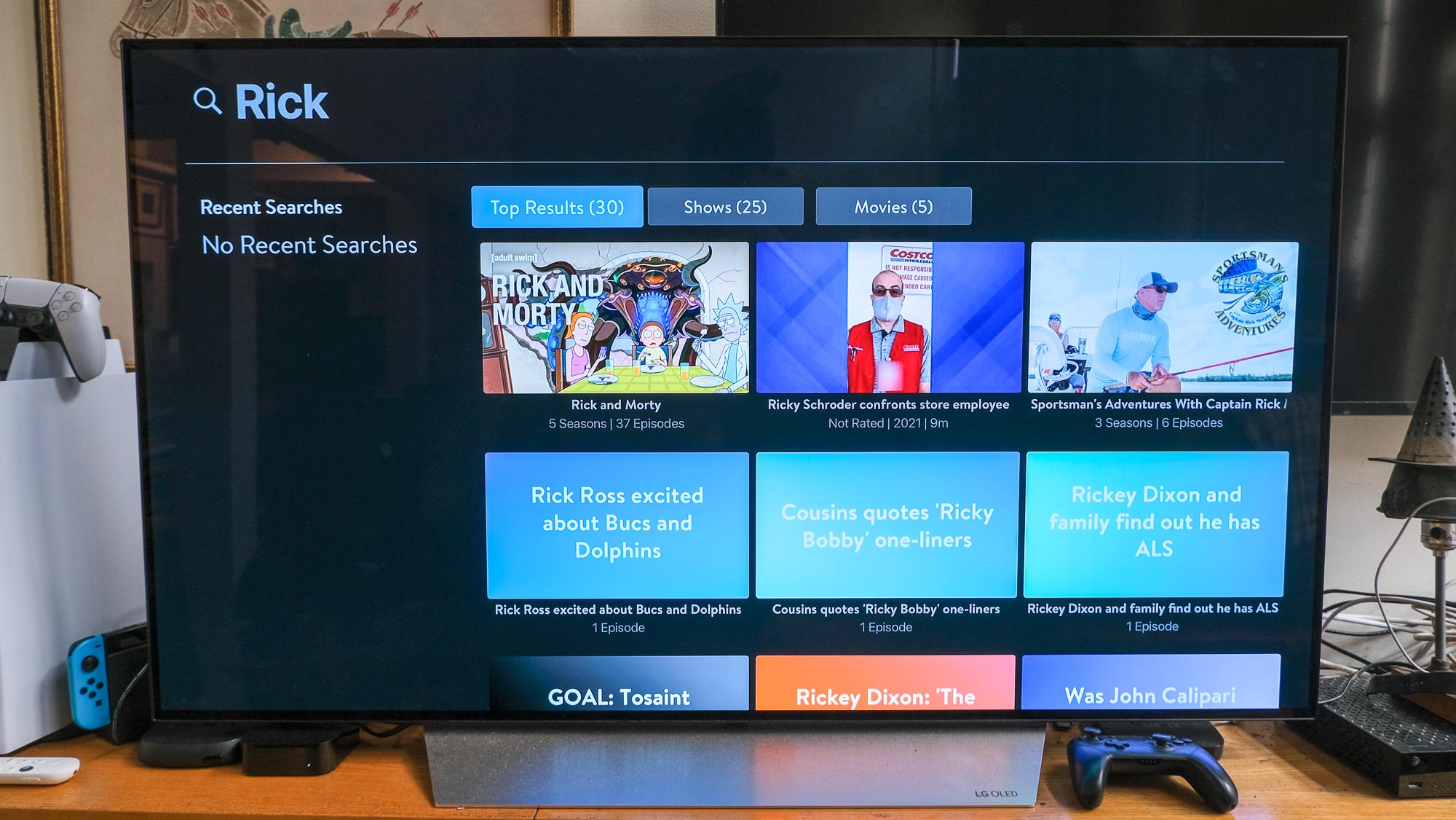 testing Sling TV to cut the cord: search results are weird