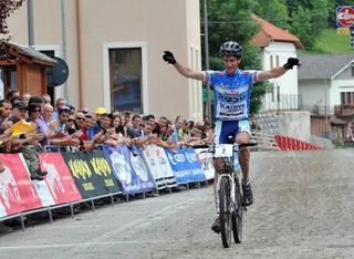 TX Active-Bianchi’s Gerhard Kerschbaumer wins the MTB Alpago Trophy in Italy.
