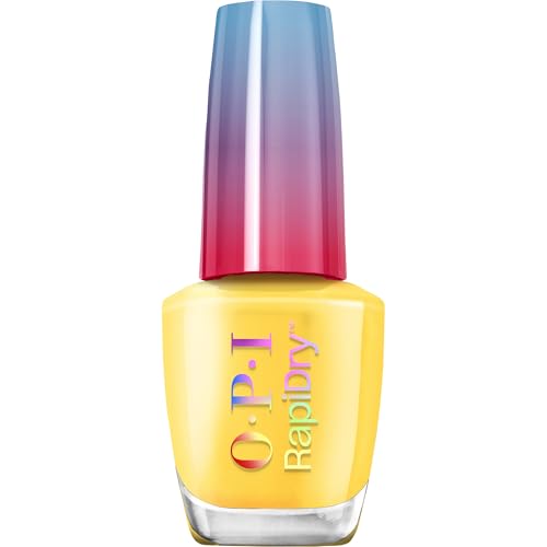 Opi Rapidry Proceed With (no) Caution | Opaque Bright Yellow Crème Quick Dry Nail Polish | Vegan, Smudge Proof, Fast Drying
