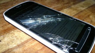 Broken cell phone, self-destructing cell phone, security