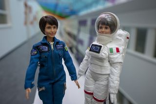 Mattel Italia released two Barbie dolls modeled after European astronaut Samantha Cristoforetti during an event on Oct. 11, 2018.