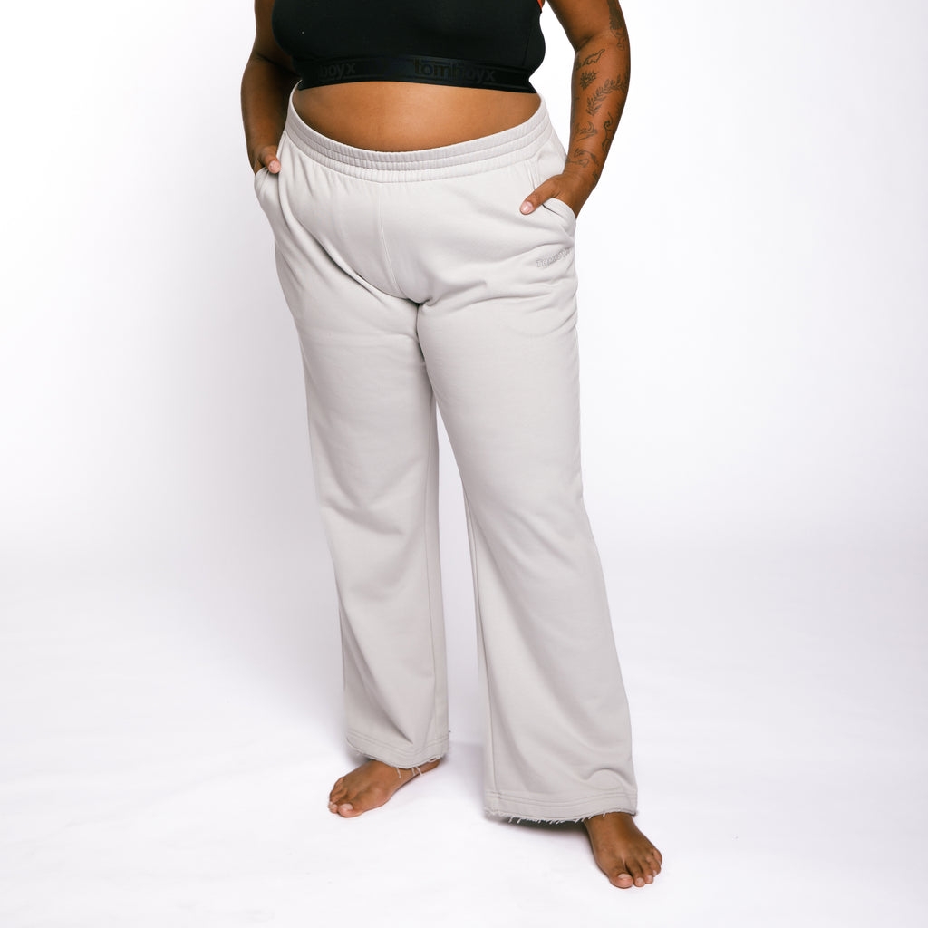 French Terry Flare Pant - Concrete Gray