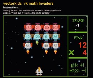 Vectorkids Math Invaders is a serious game – but it’s not gamification