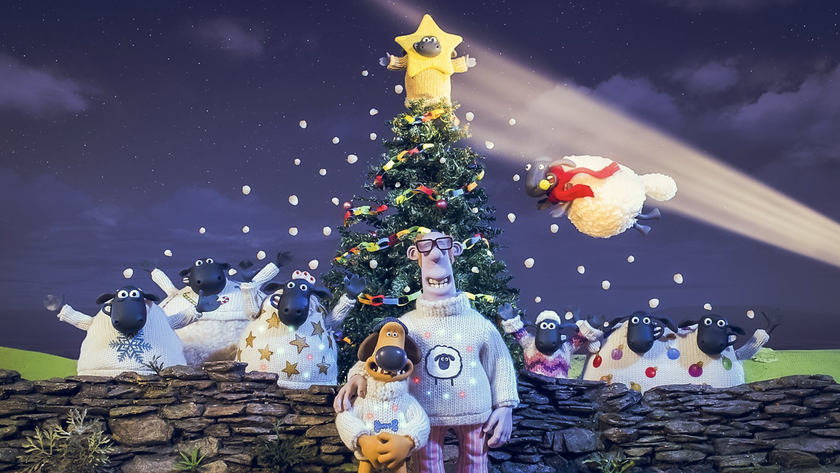 Is it a bird? Is it a plane? No, it's a low flying Shaun The Sheep in "Fleece Navidad"