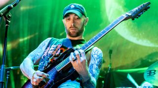 SAN FRANCISCO, CALIFORNIA - APRIL 03: Josh Middleton of Sylosis performs at SF Masonic Auditorium on April 03, 2025 in San Francisco, California. (Photo by Miikka Skaffari/Getty Images)