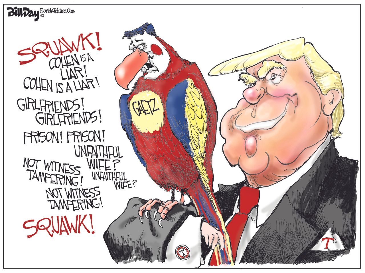 Political cartoon U.S. Trump Michael Cohen Matt Gaetz testimony&amp;amp;nbsp;