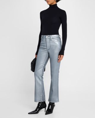 Claudine Metallic Kick-Flare Jeans