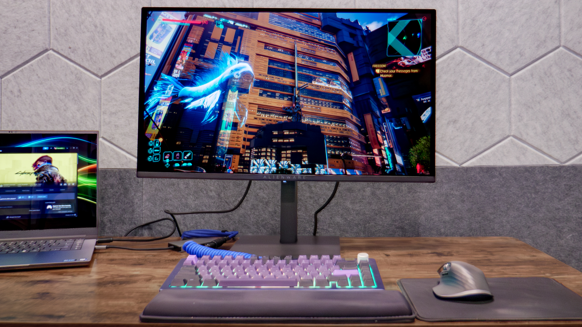 Alienware AW2726DM gaming monitor on a desk.