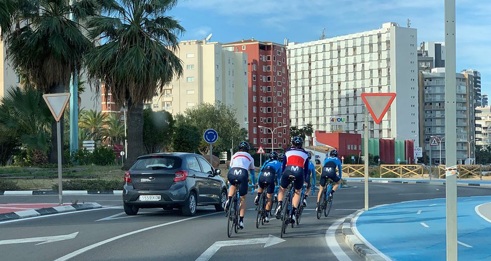Movistar Team Women head out on a training ride in Calpe