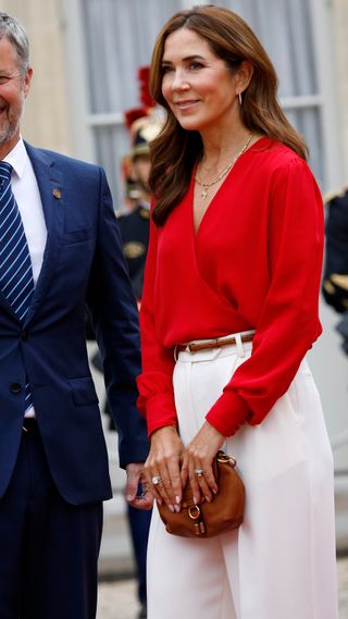 Queen Mary of Denmark poses prior to the Olympic opening ceremony