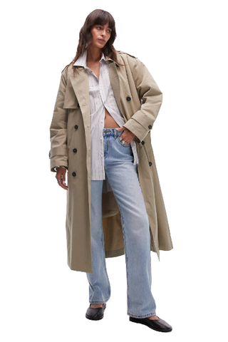 Topshop High Pile Fleece Lined Trench Coat