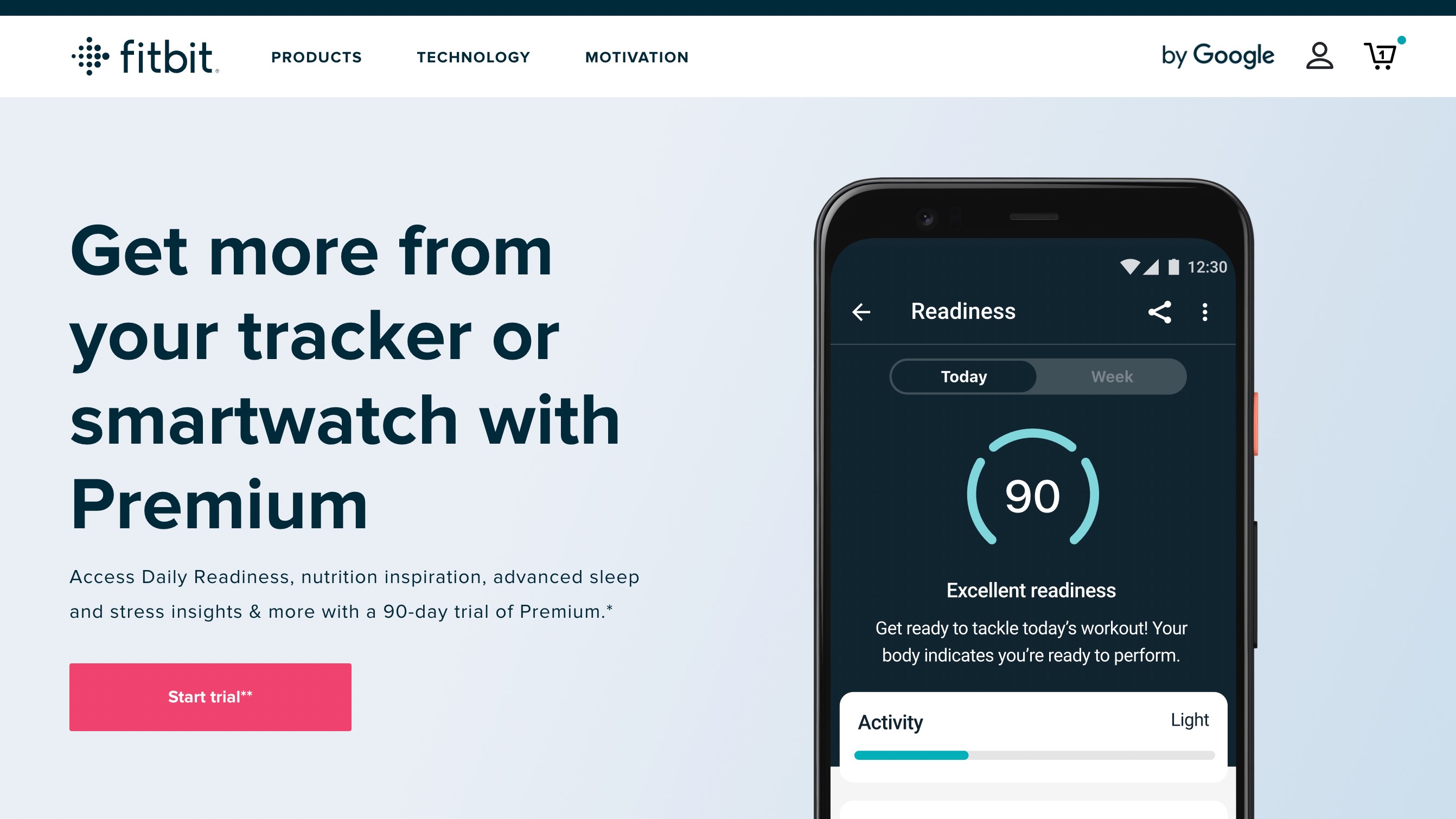Fitbit Premium signup web page