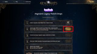 Hogwarts Legacy Twitch Drops Connect