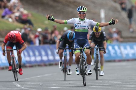 Caleb Ewan (Orica-GreenEdge) wins on day one of the Mitchelton Bay Cycling Classic