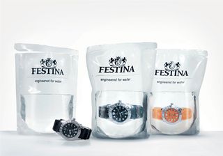 Festina water-filled packaging