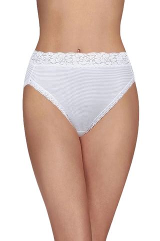 Vanity Fair Women's Flattering Lace Panties: Lightweight & Silky With Superior Stretch, 3 Pack-Quartz/white/neutral, 7