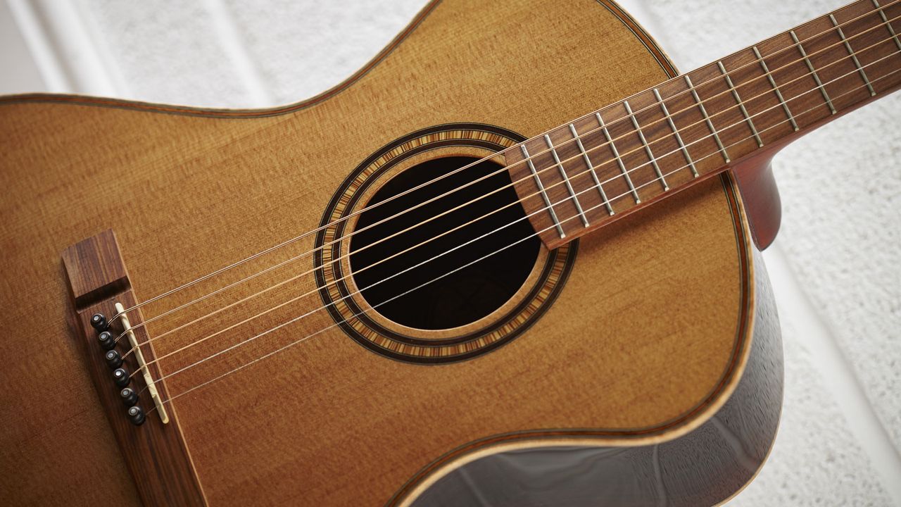Maple binding on the wooden purfling and soundhole rosette defy the price tag