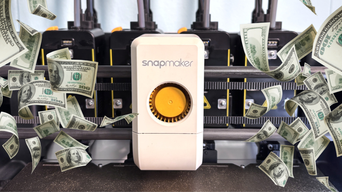 3D printer maker SnapMaker raised a staggering $7.8 million on the first day of Kickstarter for its Affordable Tool Changer, breaking Bambu's record