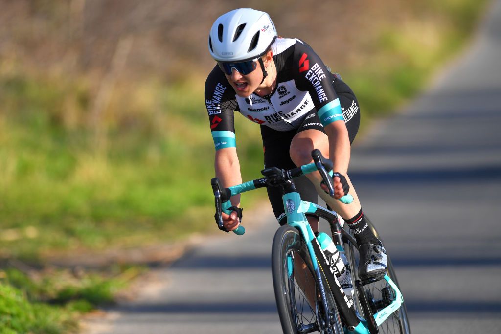 DE PANNE BELGIUM MARCH 25 Grace Brown of Australia and Team BikeExchange during the 4th Oxyclean Brugge De Panne 2021 Women Classic a 1588km race from Brugge to De Panne Breakaway OxycleanClassic UCIWWT on March 25 2021 in De Panne Belgium Photo by Luc ClaessenGetty Images