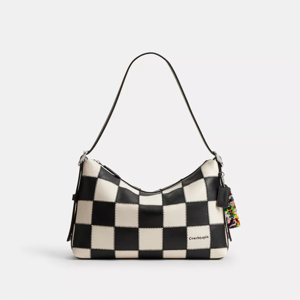 Alter/ego Slouchy Shoulder Bag in Checkerboard Upcrafted Leather