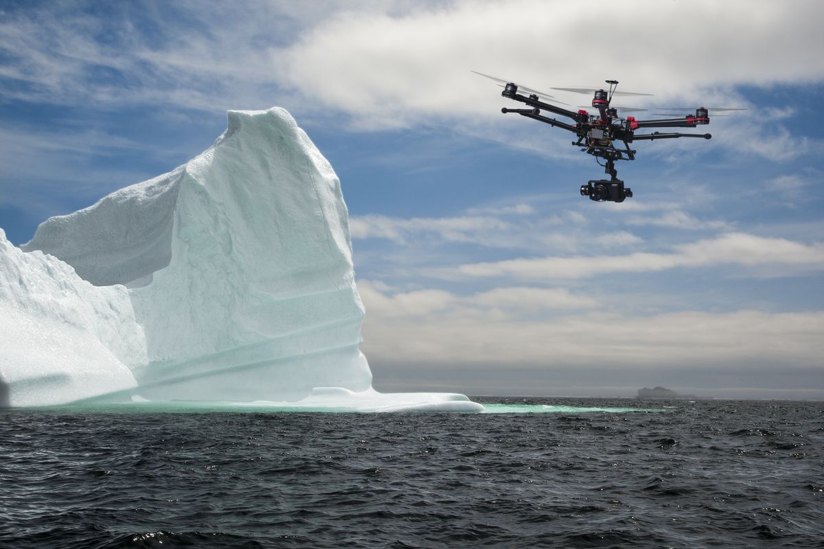 A drone surveys the Antarctic ocean