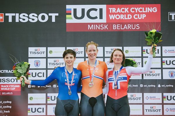 Kirsten Wild wins gold medal in Points Race at Minsk World Cup