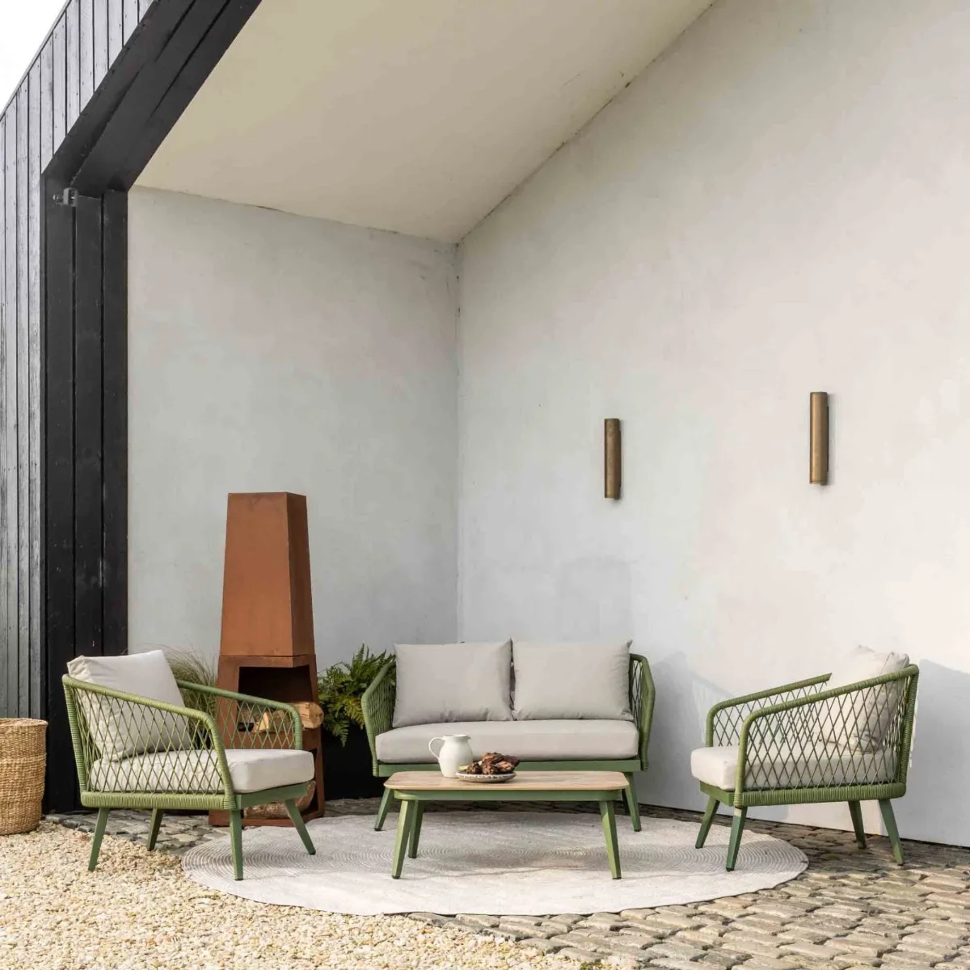 Atkin &amp;amp; thyme Lauren 4 Seat Lounge Set in Green