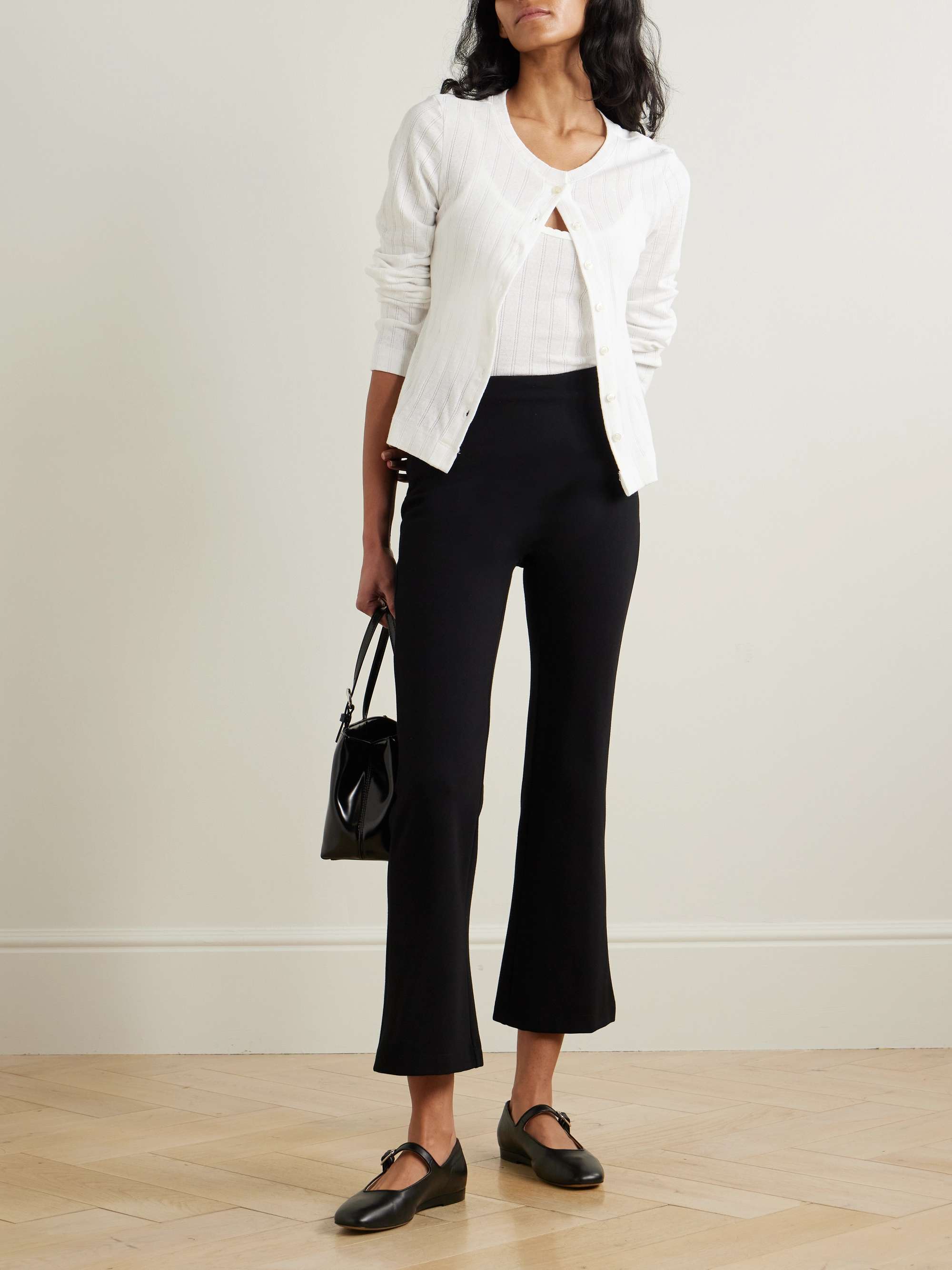 Rio Cropped Stretch-Ponte Flared Pants