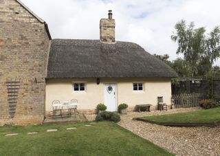 Thatched roof on a cottage