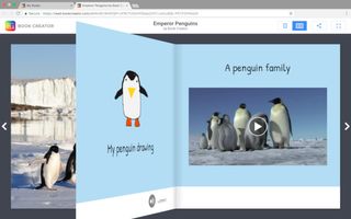 Digital book with penguins