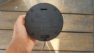 Back of Belkin Charge Pro 2-in-1 Wireless Charger