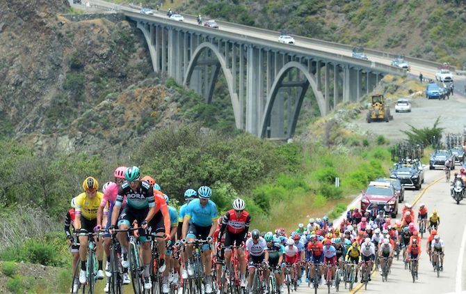 The peloton followed the Pacific Coast Highway from Laguna Seca to Morro Bay on stage 4 of the 2019 Tour of California