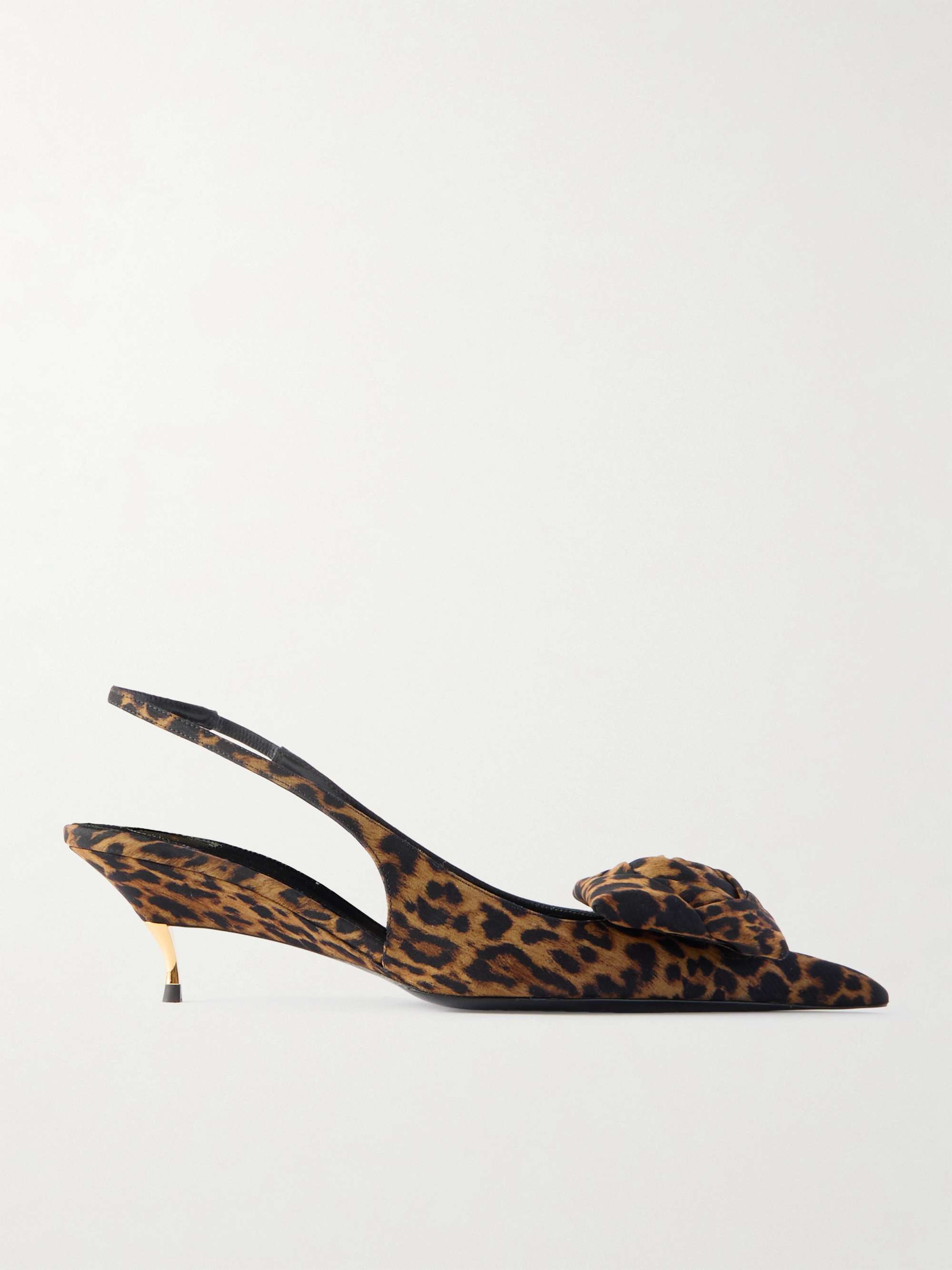 Dakota Appliquéd Leopard-Print Mousseline Slingback Pumps