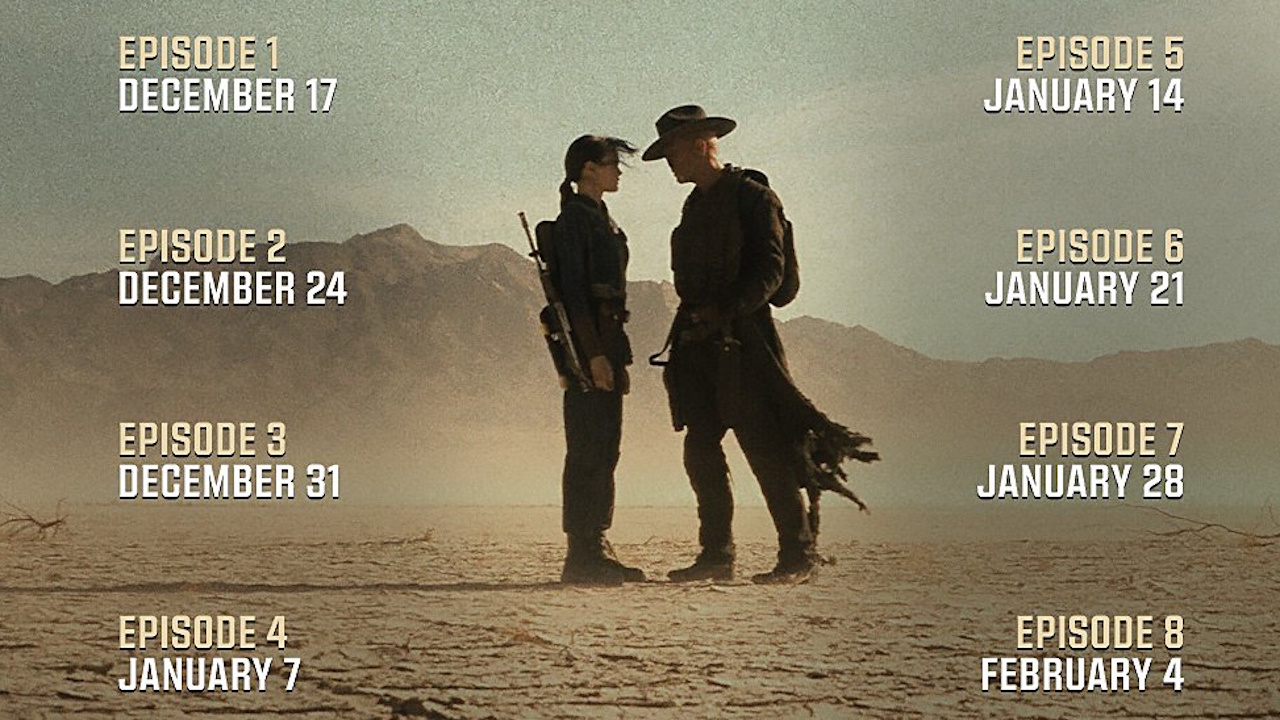 Телешоу Fallout — Люси и Гуль разговаривают с датами выхода серий по обе стороны от них