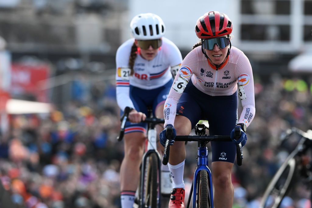 HOOGERHEIDE NETHERLANDS FEBRUARY 05 Shirin Van Anrooij of The Netherlands competes during the 74th World Championships CycloCross 2023 Womens U23 CXWorldCup Hoogerheide2023 on February 05 2023 in Hoogerheide Netherlands Photo by David StockmanGetty Images