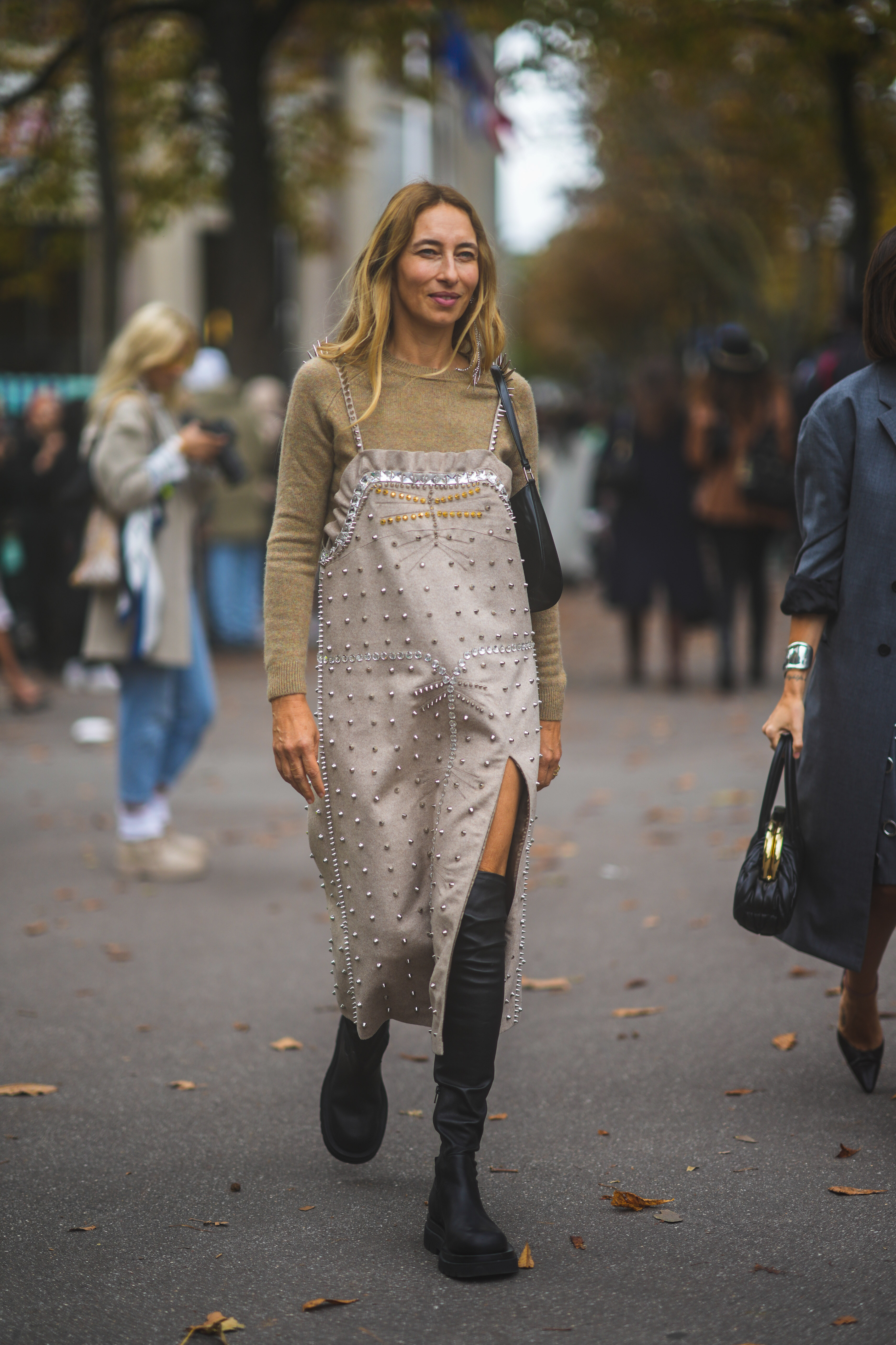 A Slip Dress Over a Sheer Top 