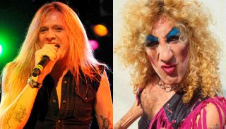 Sebastian Bach performing live in the early 2010s and Dee Snider of Twisted Sister in the 1980s